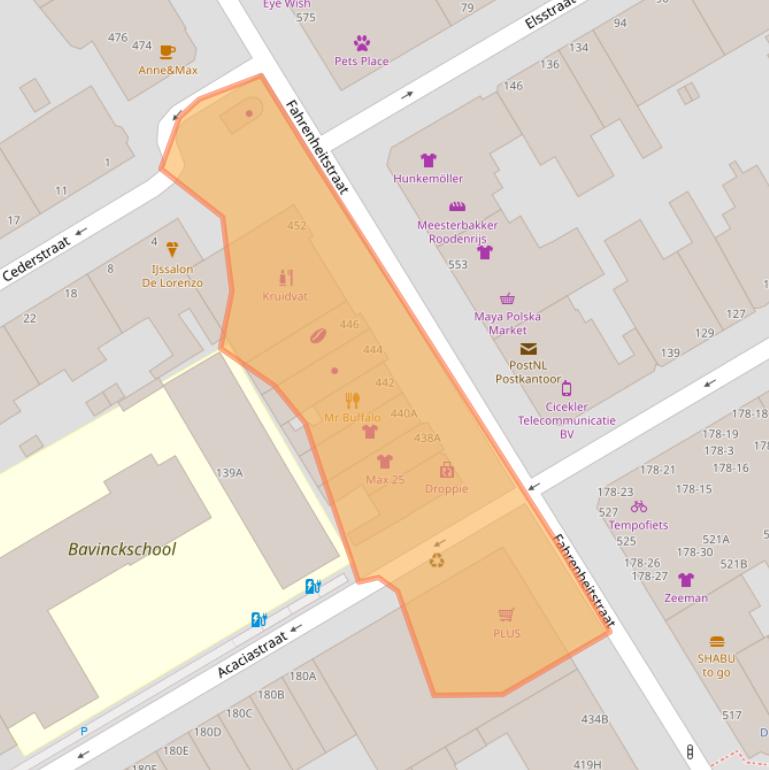 Kaart van postcodegebied 2561DG.