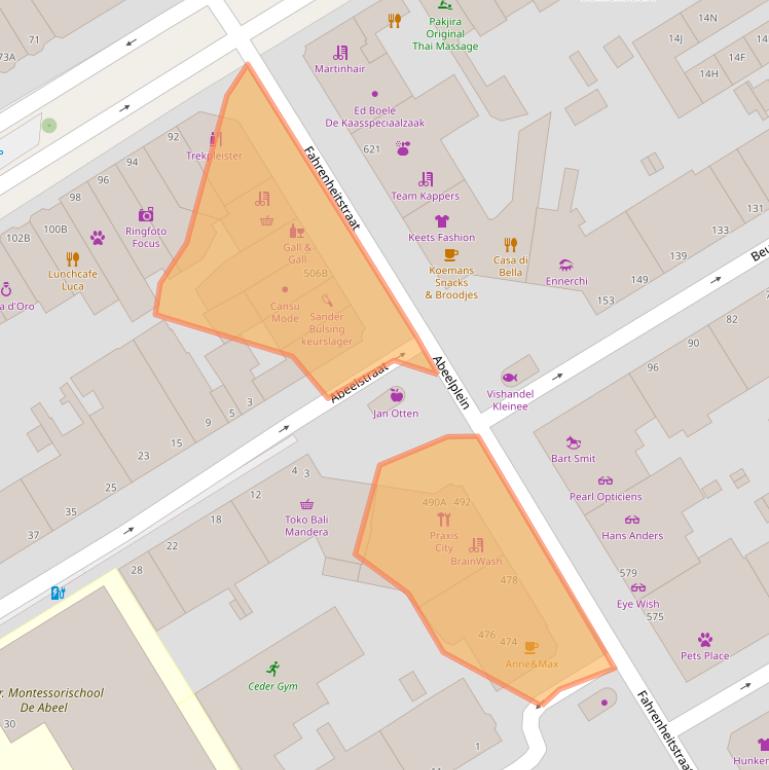 Kaart van postcodegebied 2561DH.