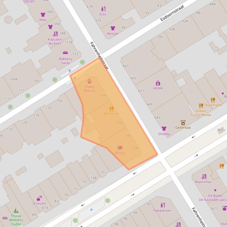 Kaart van postcodegebied 2561DJ.