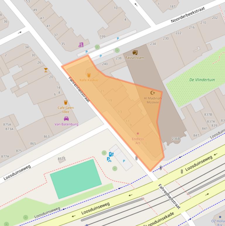 Kaart van postcodegebied 2561DN.