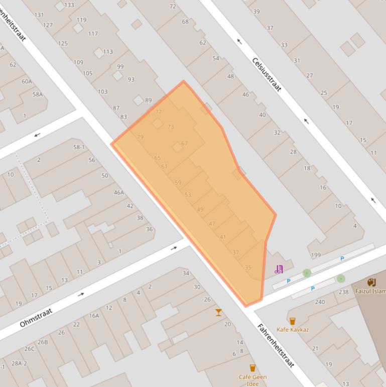 Kaart van postcodegebied 2561DP.