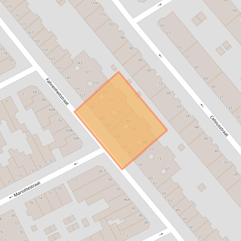 Kaart van postcodegebied 2561DR.