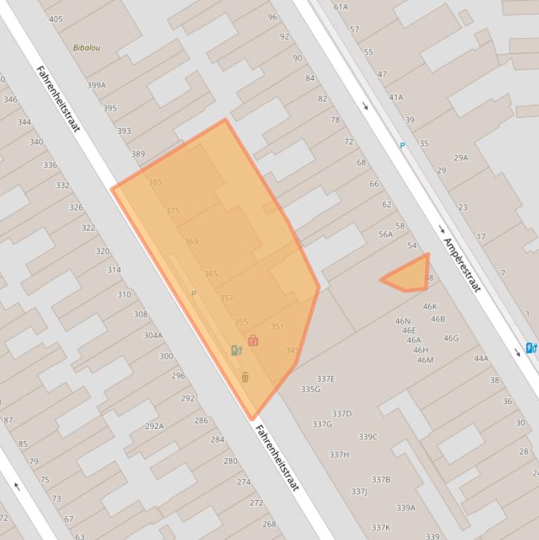 Kaart van postcodegebied 2561DX.