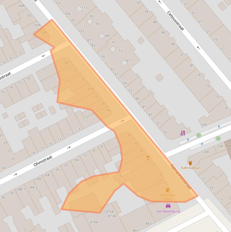 Kaart van postcodegebied 2561EC.