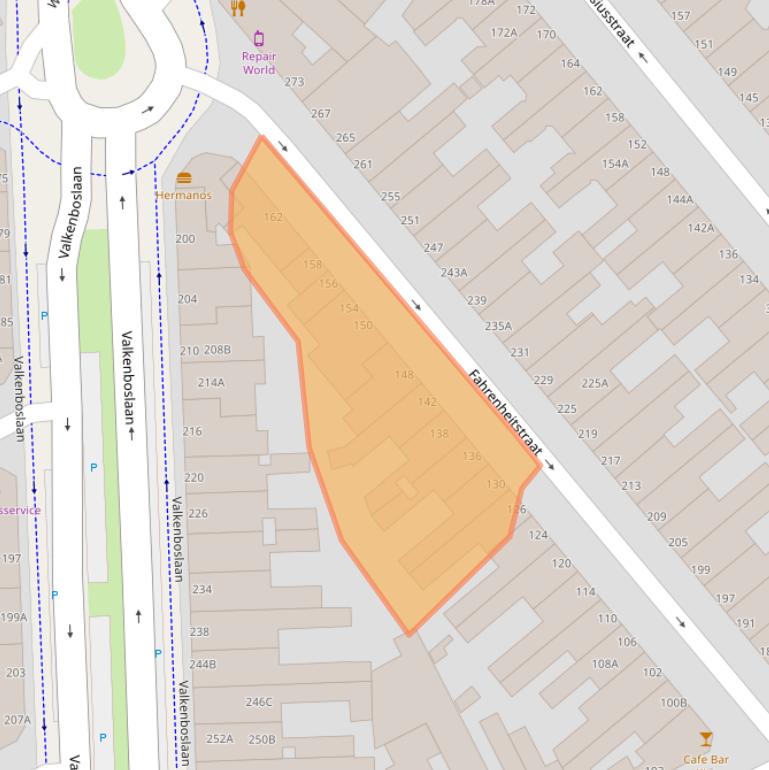 Kaart van postcodegebied 2561EG.