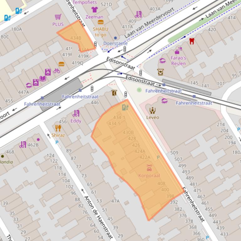 Kaart van postcodegebied 2561EN.