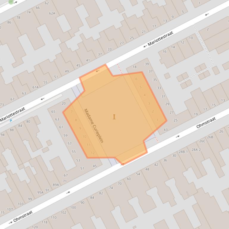 Kaart van postcodegebied 2561RX.