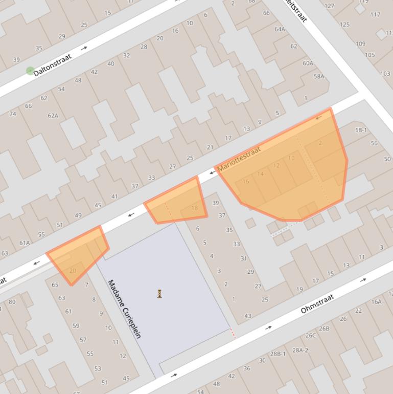 Kaart van postcodegebied 2561SM.