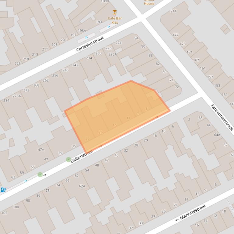 Kaart van postcodegebied 2561SP.