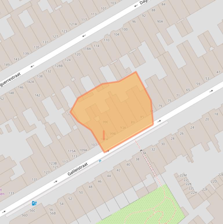 Kaart van postcodegebied 2561TA.