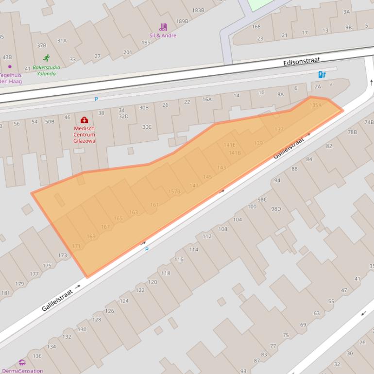 Kaart van postcodegebied 2561TC.