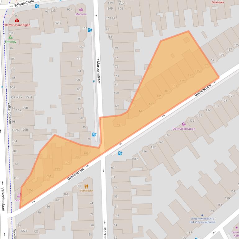 Kaart van postcodegebied 2561TD.