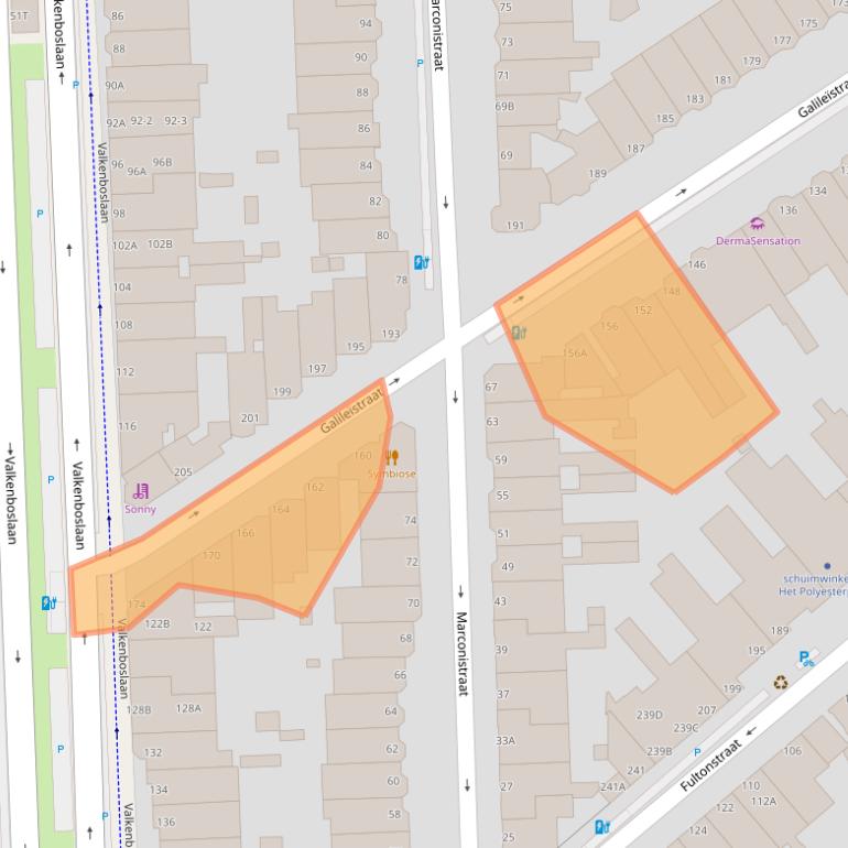 Kaart van postcodegebied 2561TL.