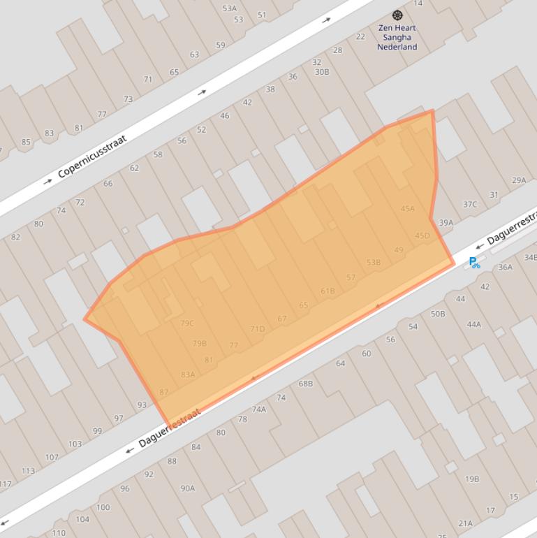 Kaart van postcodegebied 2561TN.