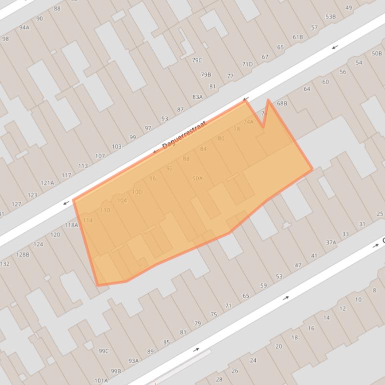 Kaart van postcodegebied 2561TW.