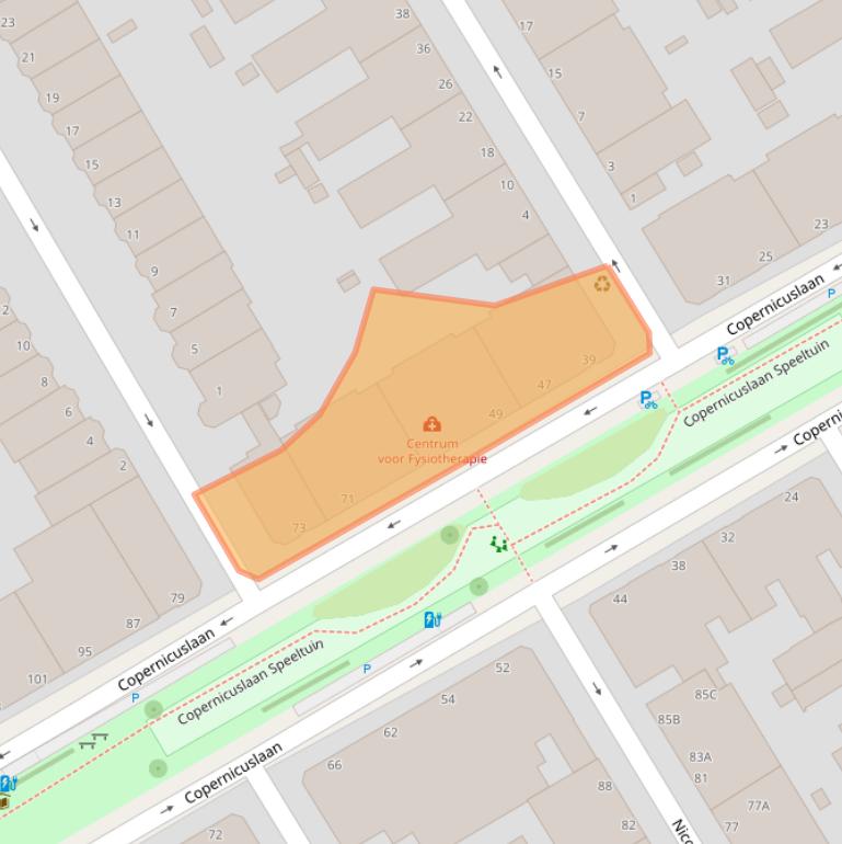 Kaart van postcodegebied 2561VB.