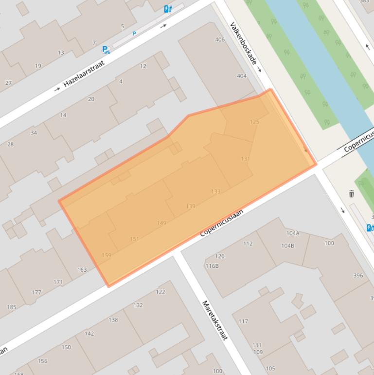 Kaart van postcodegebied 2561VD.