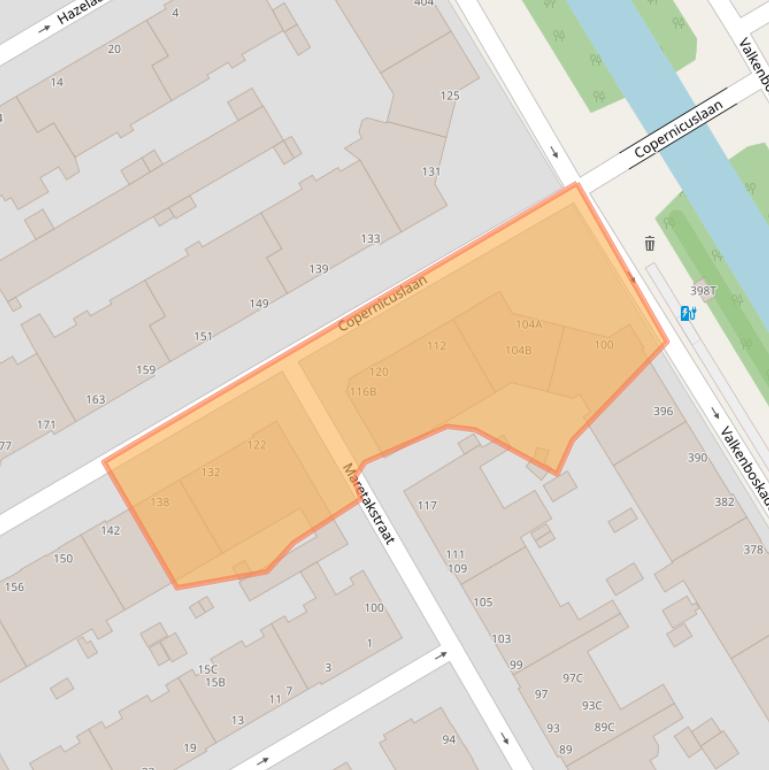 Kaart van postcodegebied 2561VL.