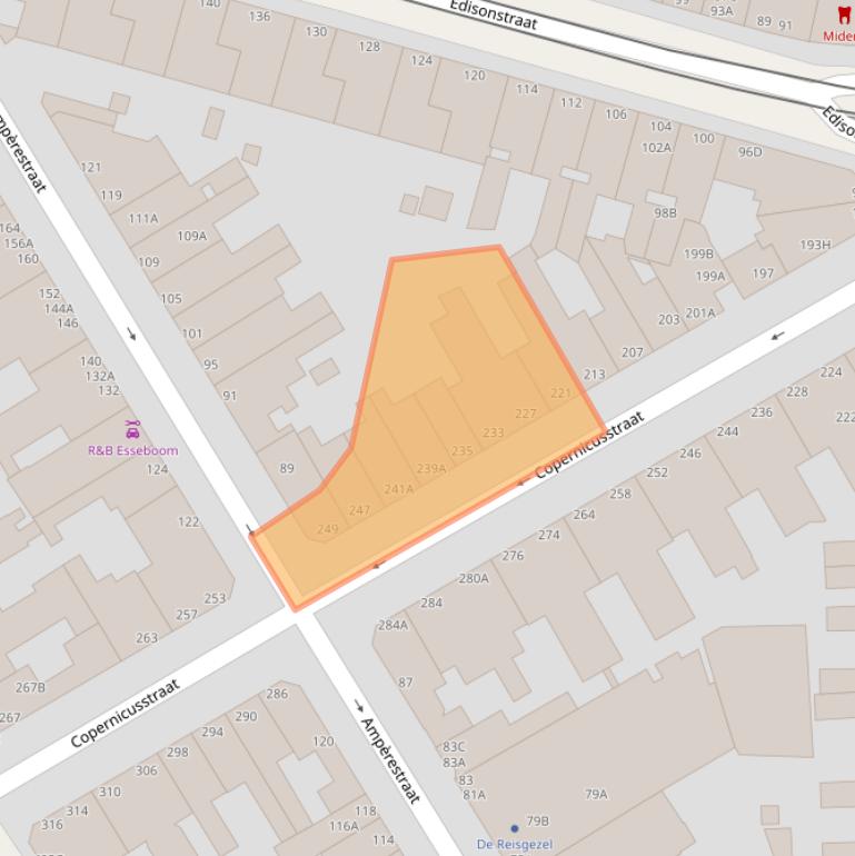 Kaart van postcodegebied 2561VX.