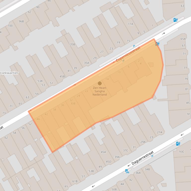 Kaart van postcodegebied 2561XA.