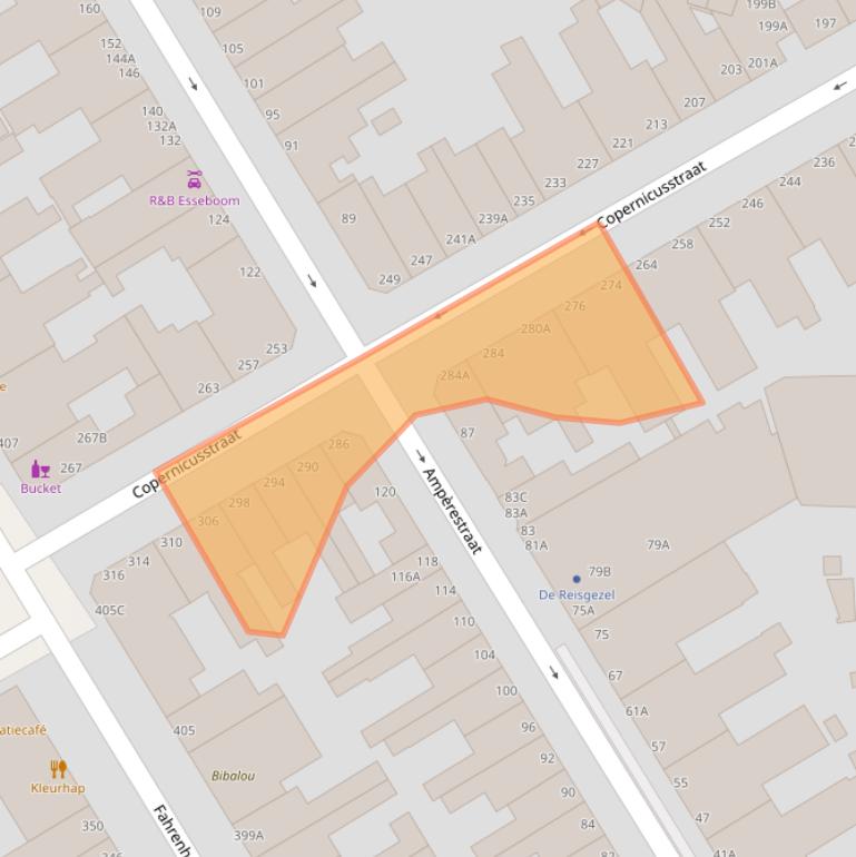 Kaart van postcodegebied 2561XH.