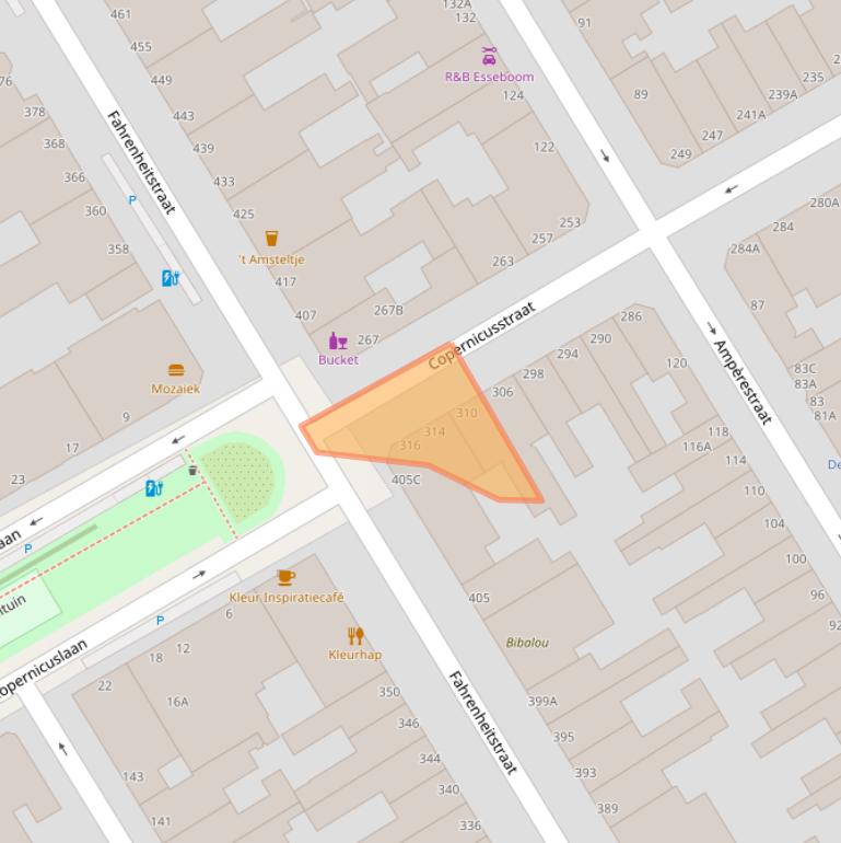 Kaart van postcodegebied 2561XJ.