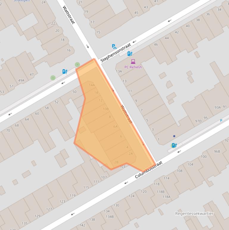 Kaart van postcodegebied 2561XM.