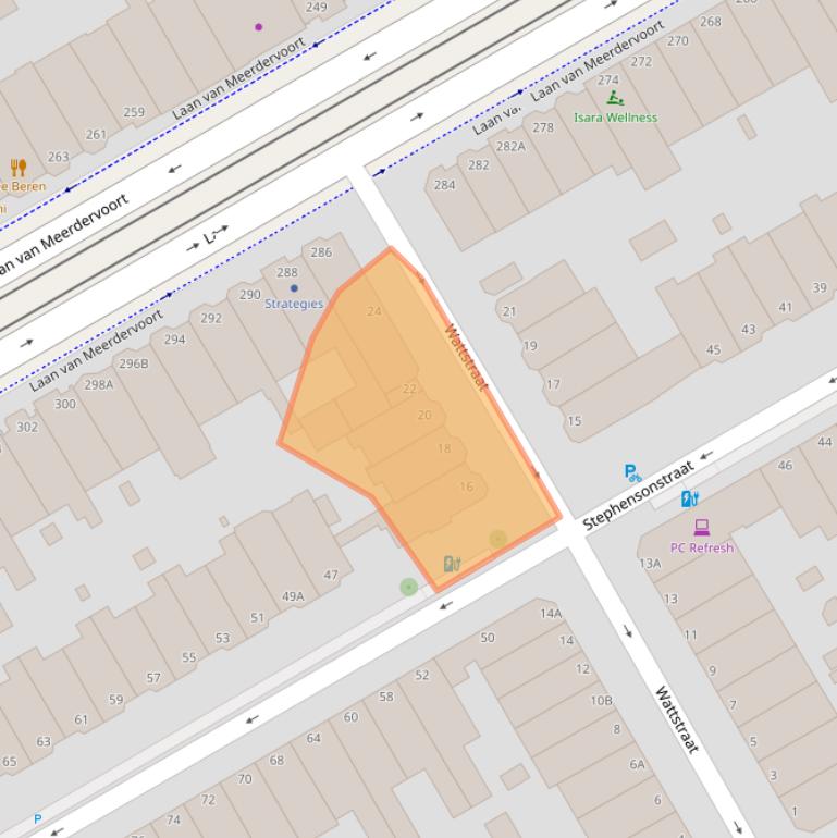 Kaart van postcodegebied 2561XN.