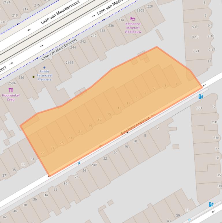 Kaart van postcodegebied 2561XP.