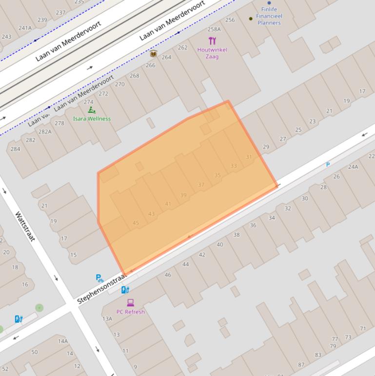 Kaart van postcodegebied 2561XR.