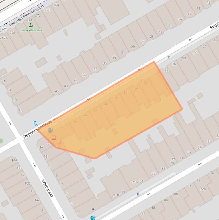 Kaart van postcodegebied 2561XW.