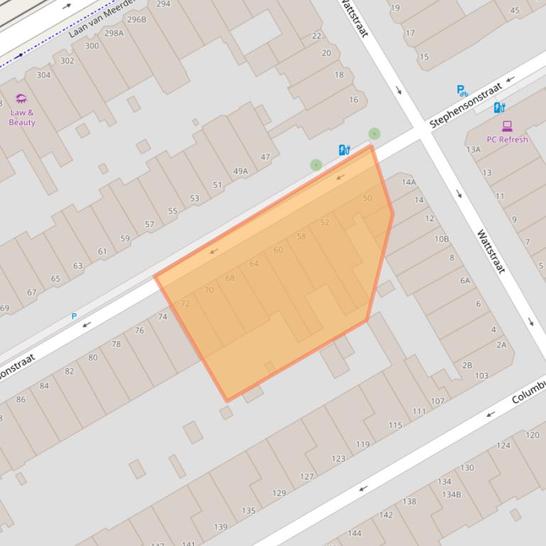 Kaart van postcodegebied 2561XX.