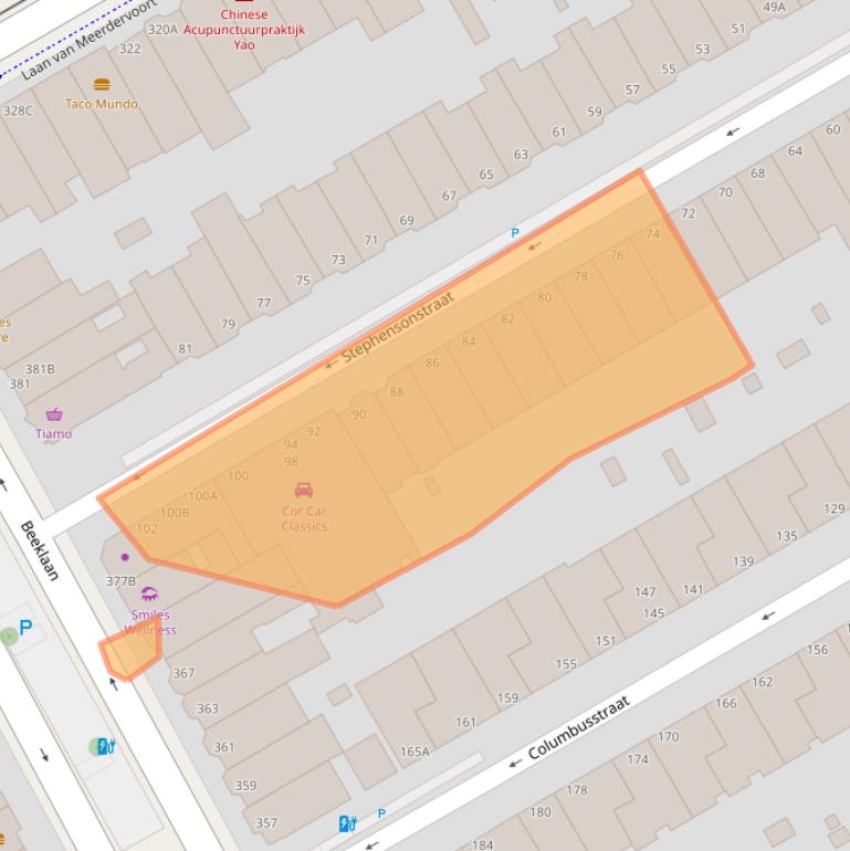 Kaart van postcodegebied 2561XZ.