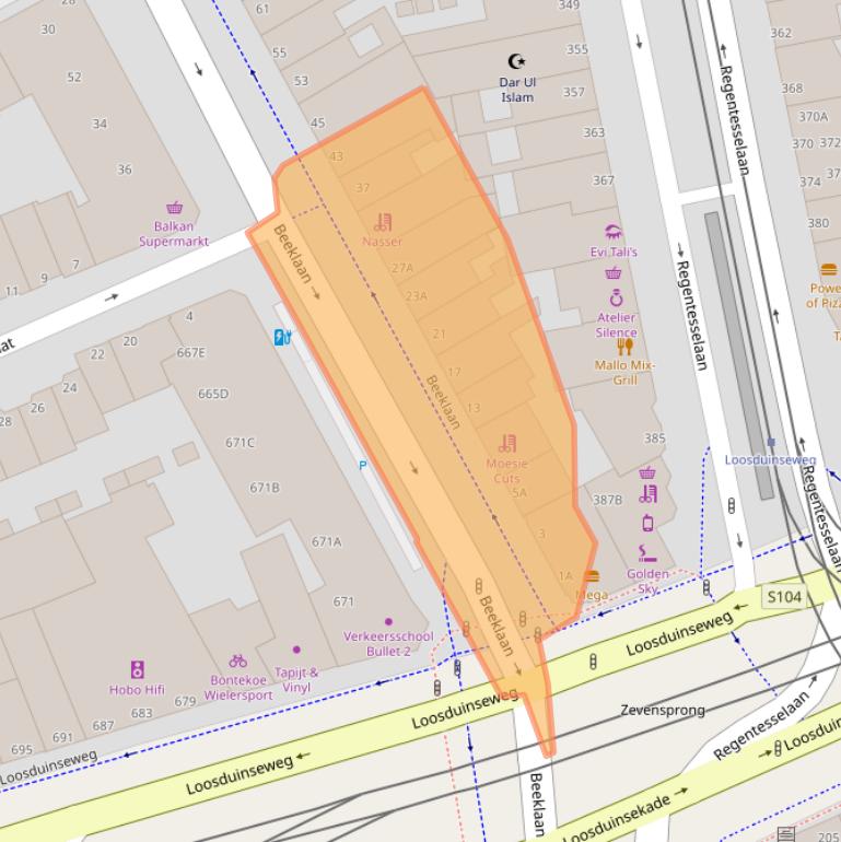 Kaart van postcodegebied 2562AA.