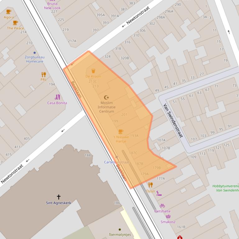 Kaart van postcodegebied 2562AE.