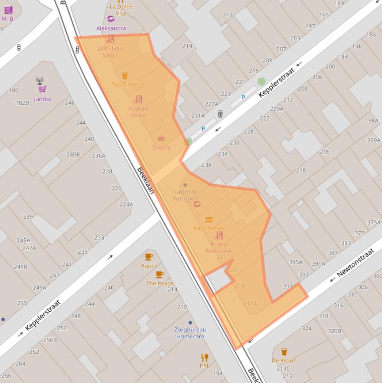 Kaart van postcodegebied 2562AG.