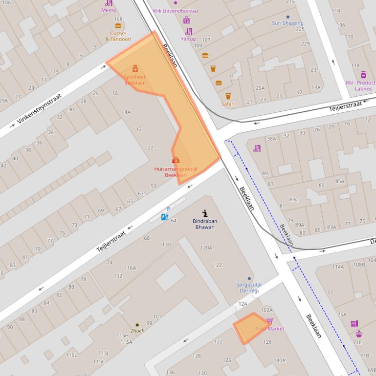 Kaart van postcodegebied 2562AN.