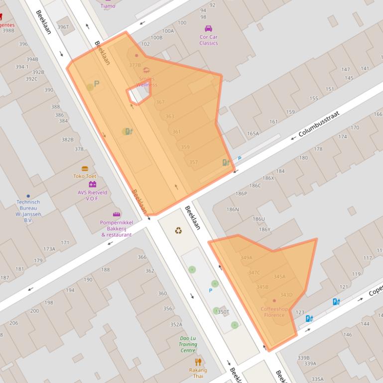 Kaart van postcodegebied 2562AX.