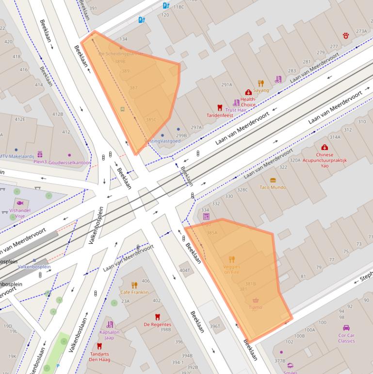 Kaart van postcodegebied 2562AZ.