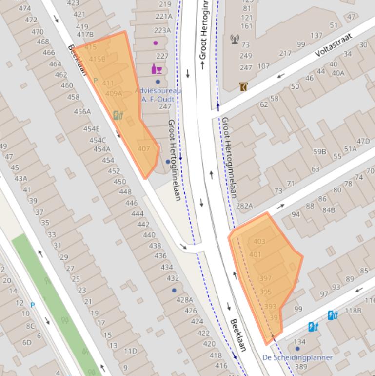 Kaart van postcodegebied 2562BA.