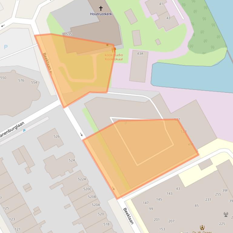 Kaart van postcodegebied 2562BE.