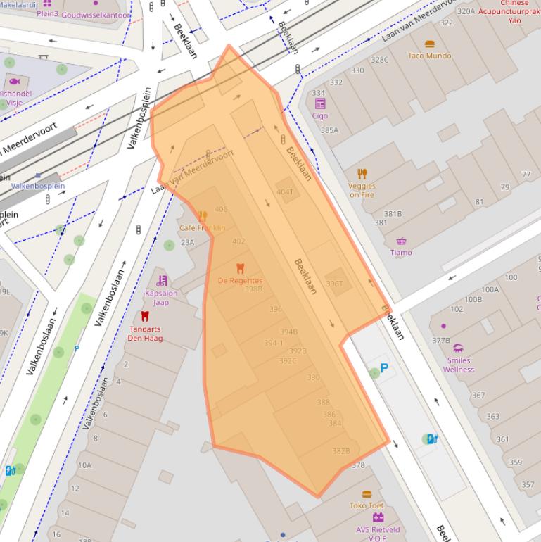 Kaart van postcodegebied 2562BH.