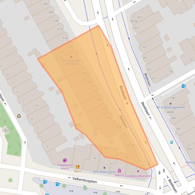 Kaart van postcodegebied 2562BJ.