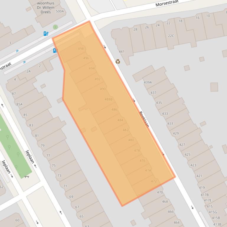 Kaart van postcodegebied 2562BM.