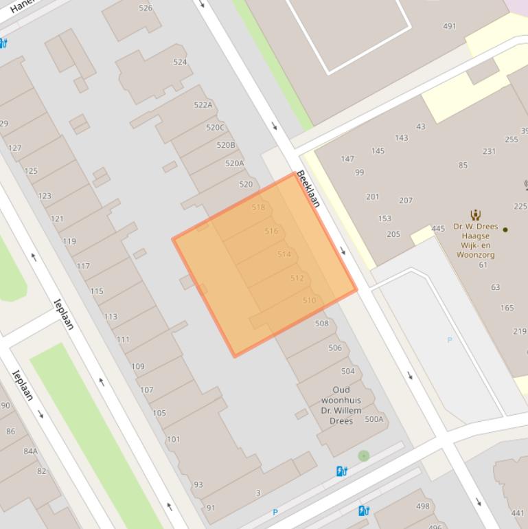 Kaart van postcodegebied 2562BR.