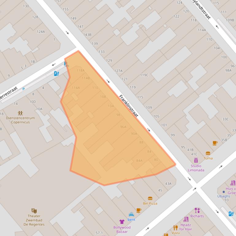 Kaart van postcodegebied 2562CJ.