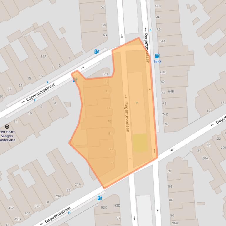 Kaart van postcodegebied 2562CP.