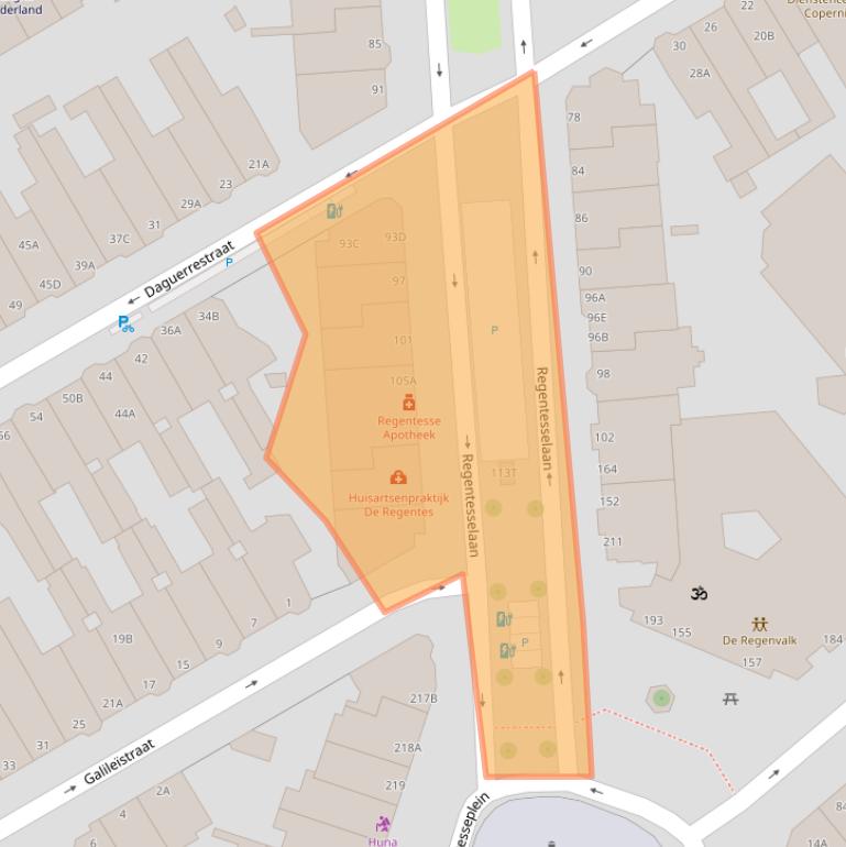 Kaart van postcodegebied 2562CR.