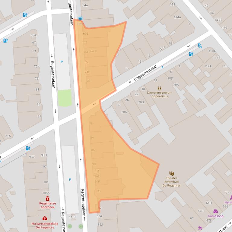 Kaart van postcodegebied 2562CV.