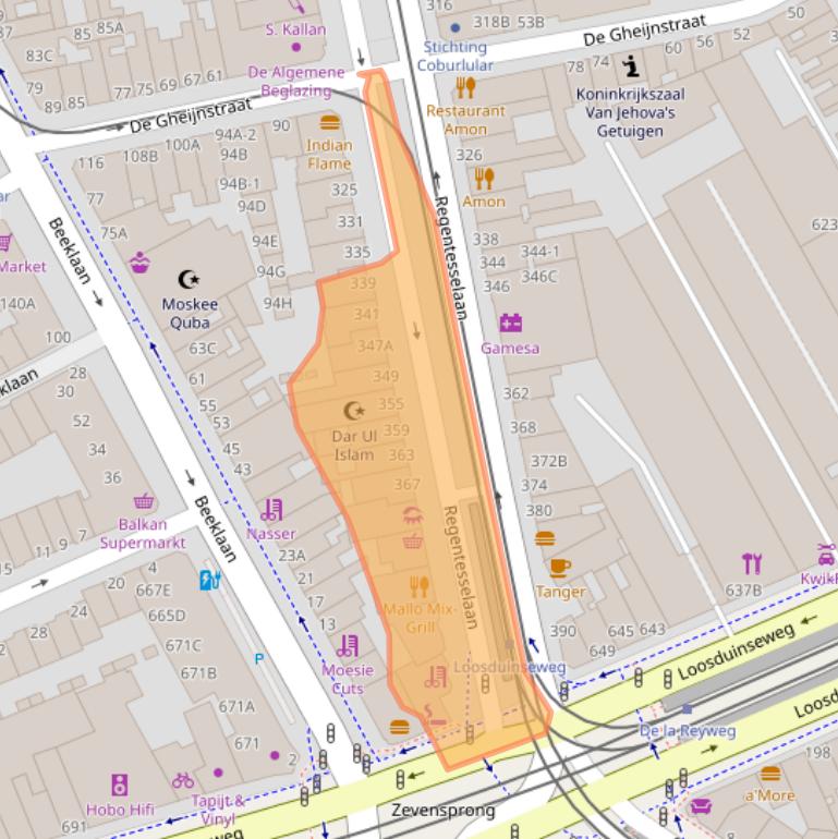 Kaart van postcodegebied 2562ED.